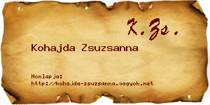 Kohajda Zsuzsanna névjegykártya